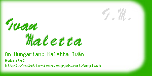 ivan maletta business card